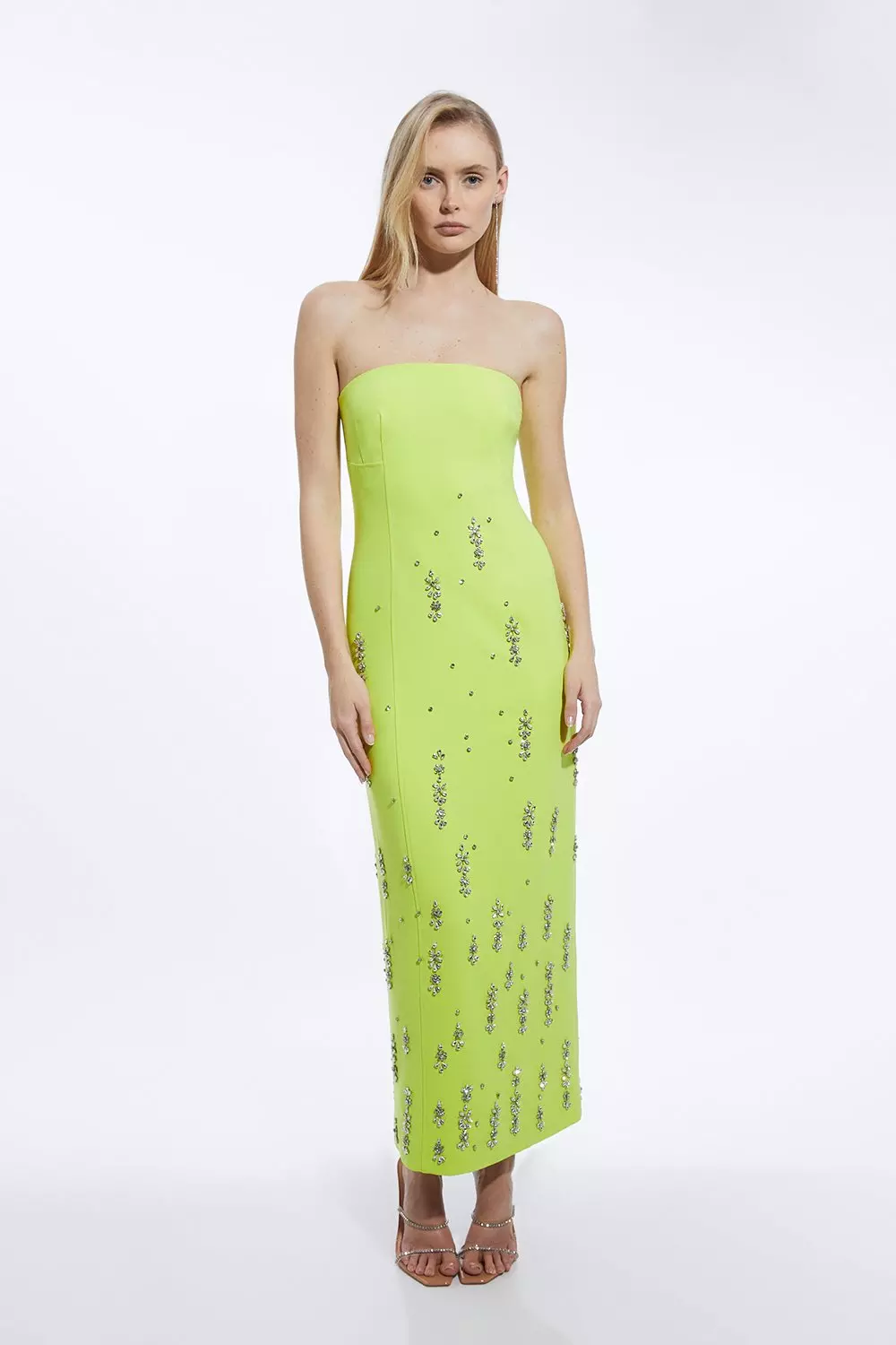【KAREN MILLEN】コンパクトスト レッチベルト ミディドレス Compact Stretch Tailored Pu Tab Detail Midi Dress | Karen Millen